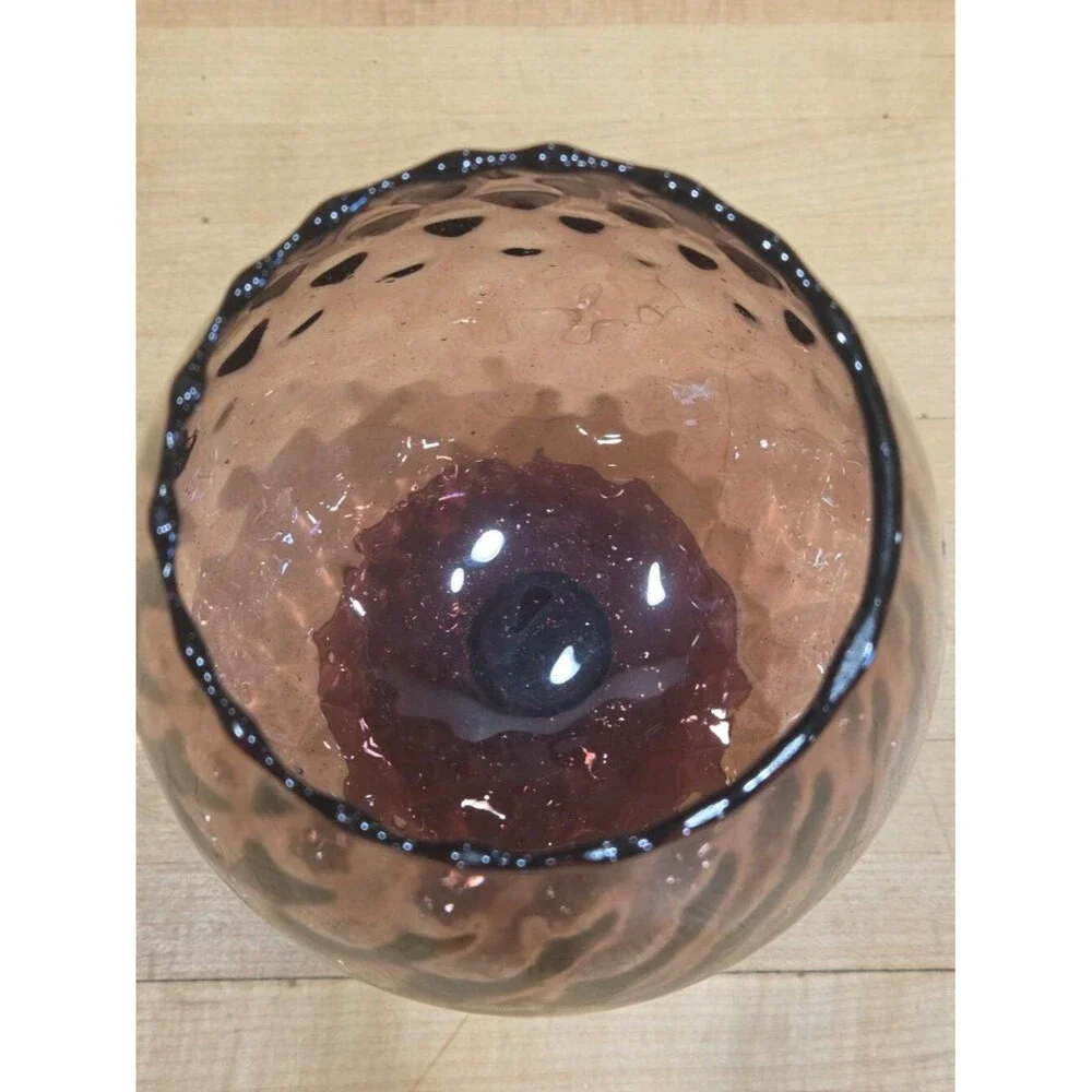 Vintage MCM Empoli Italian Amethyst Optic Glass Brandy Snifter Vase